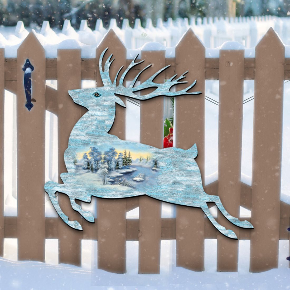 Prancing Deer Wildlife Door Decor - G. DeBrekht - Wildlife Holiday Decor - 8198211-1H