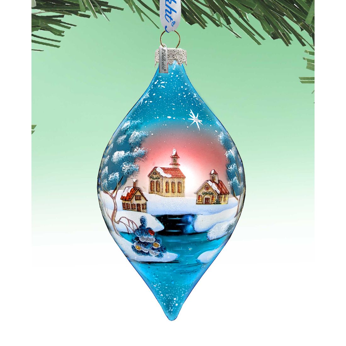 Winter House Glass Ornament by G. DeBrekht - Christmas Decor - 74174
