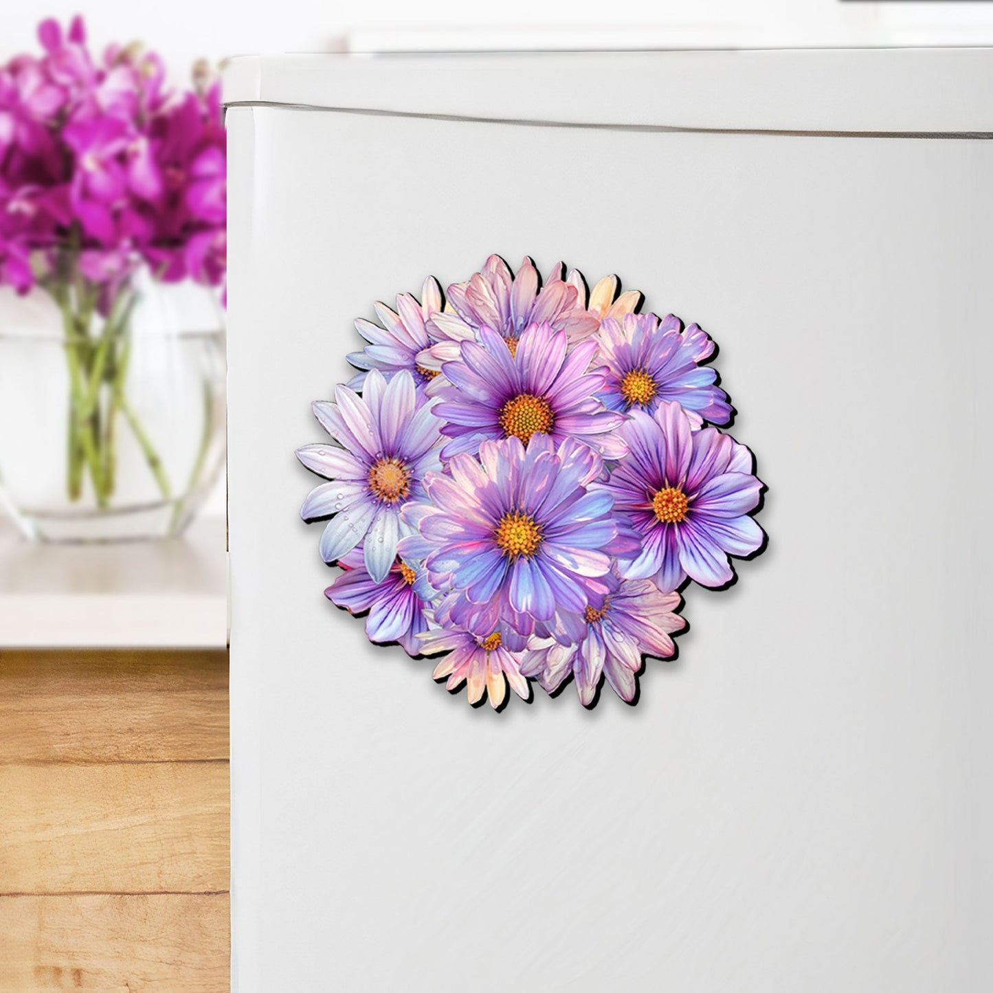 Bouquet of Flowers Decorative Wooden Magnets Set of 6 by G. Debrekht - Love Family Decor - 8090076G-S6