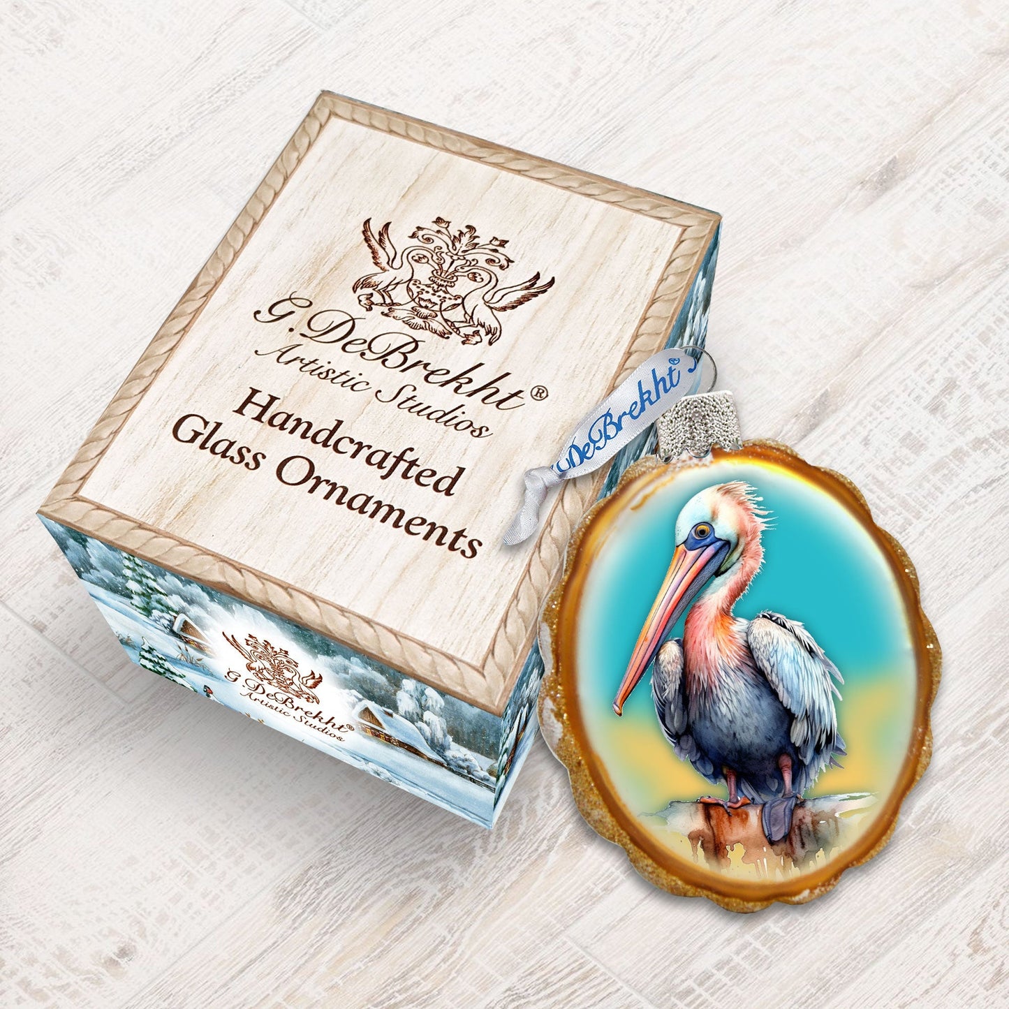 Pelican Mercury Glass Ornaments by G. Debrekht - Wildlife Holiday Decor - 776009