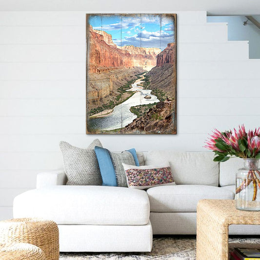 Canyon River Art Wooden Wall Art by Nature Wonders - Nature Wildlife Decor  - 95279B