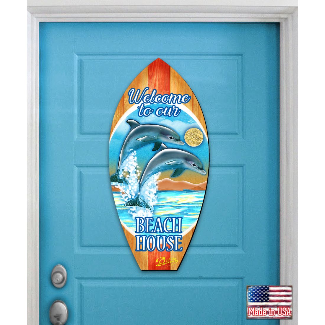 Surfboard Coastal Door Decor by G. DeBrekht - Coastal Holiday Decor - 8198522-2H