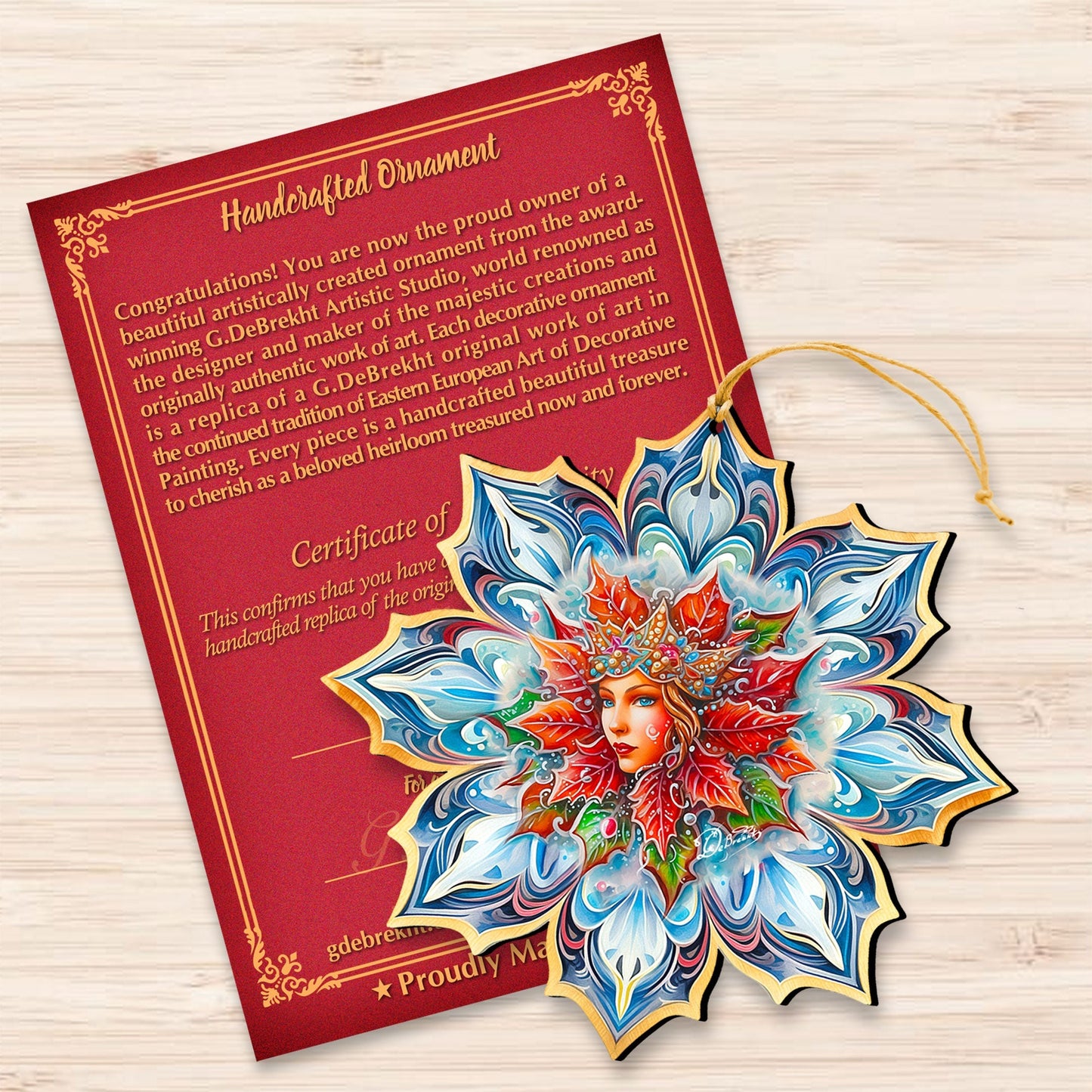 Snow Queen Snowflake Wooden Ornaments by G. Debrekht - Christmas Decor - 8688402