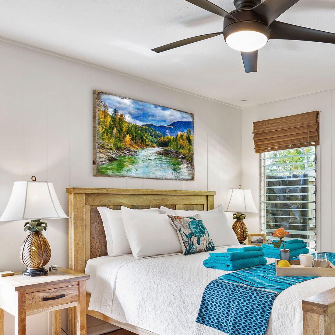 Forest River Art Wooden Wall Art by Nature Wonders - Nature Wildlife Décor  - 95246B