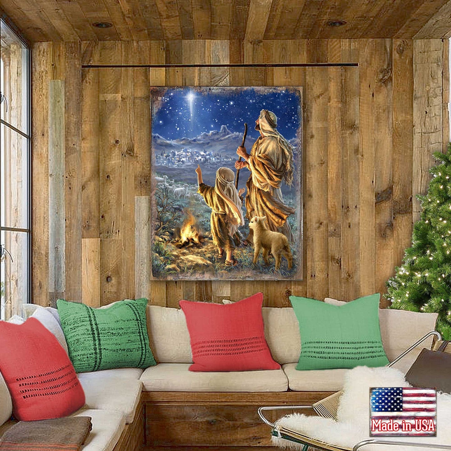 Shepherds Keeping Watch Wooden Wall Art by D. Gelsinger - Nativity Holiday Décor - 95632B38
