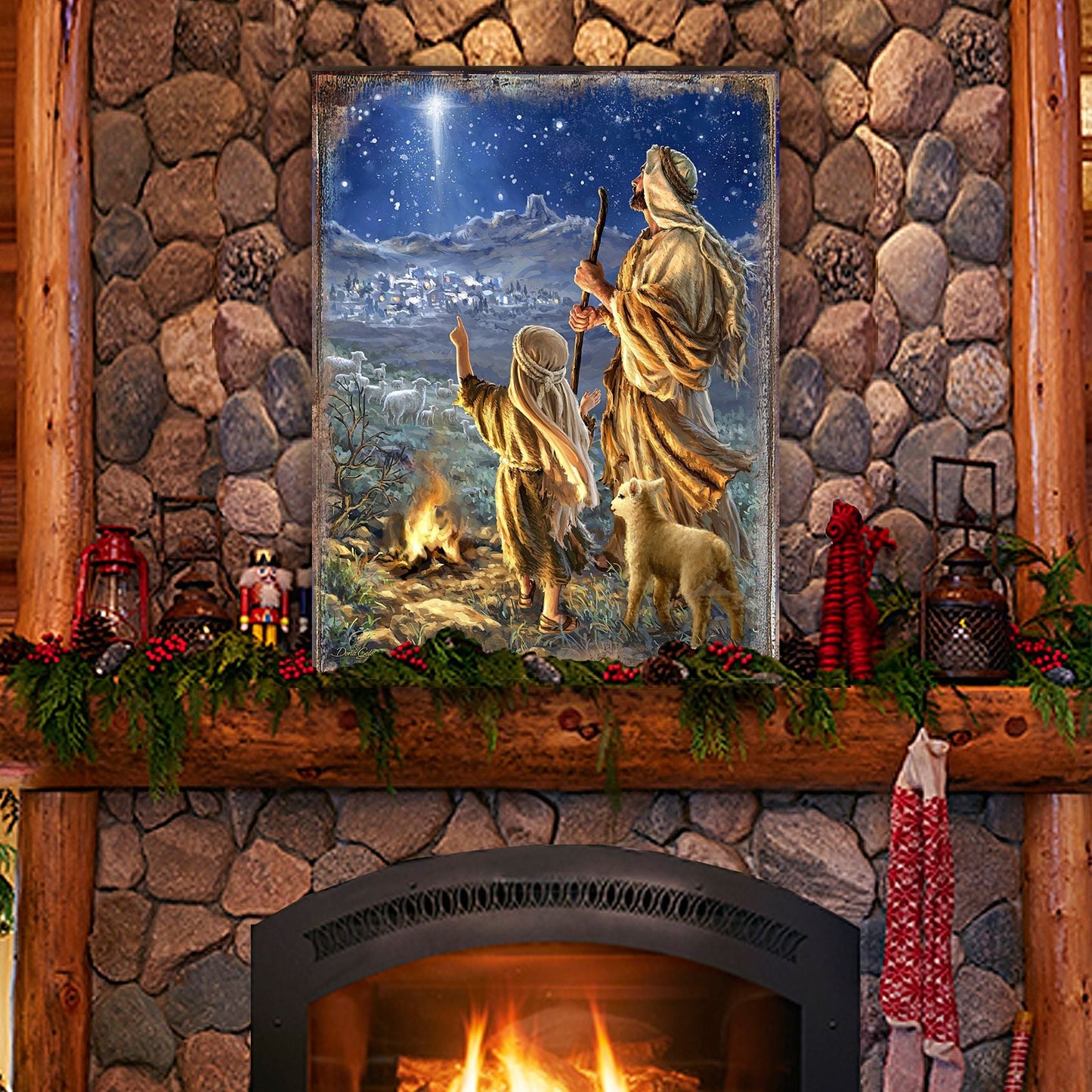 Shepherds Keeping Watch Wooden Wall Art by D. Gelsinger - Nativity Holiday Décor - 95632B38