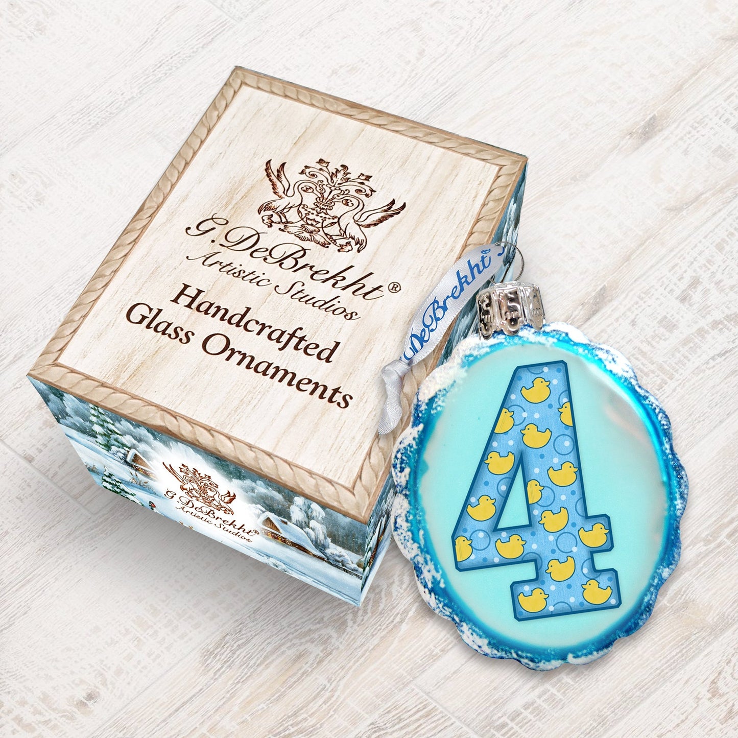 4 Year Mini Mercury Glass Ornament by G. DeBrekht - Love Family Kids Decor - 770004