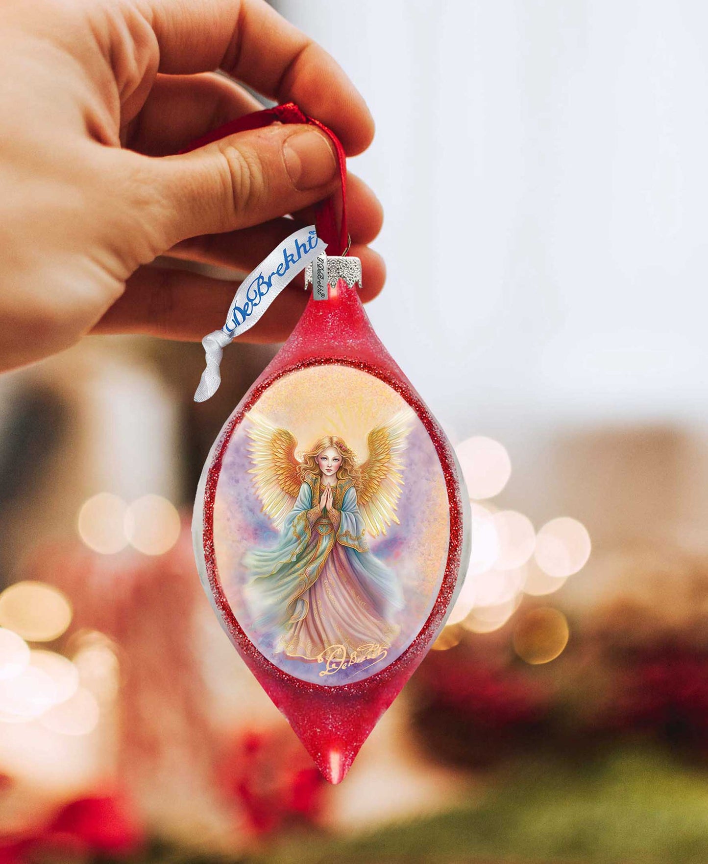 Angel Drop Glass Ornament by G. Debrekht - Nativity Holiday Decor - 757-051