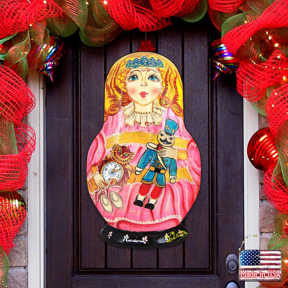 Clara Nutcracker Nesting Doll Door Decor by G. DeBrekht - Christmas Decor - 8115152H