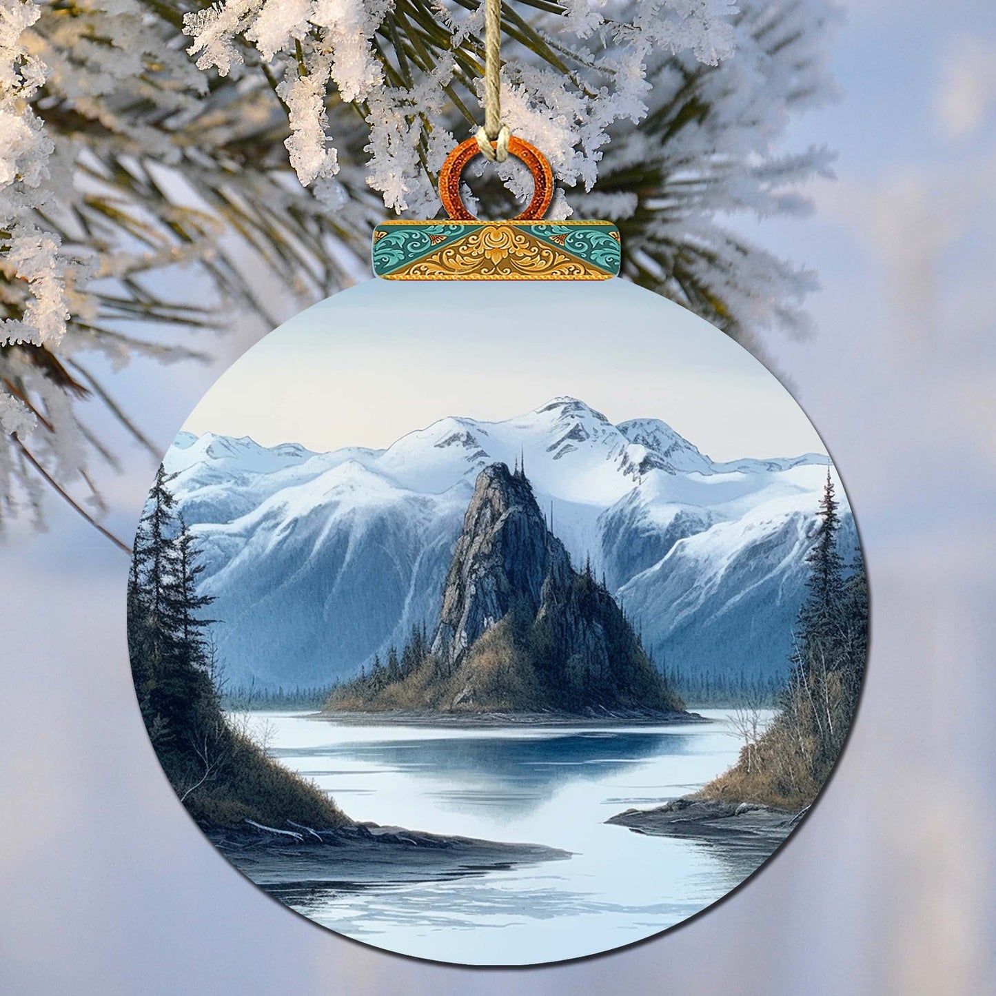 The Magic of Alaskan Nature Wooden Ornaments by G.Debrekht - Wildlife Holiday Decor - 870078