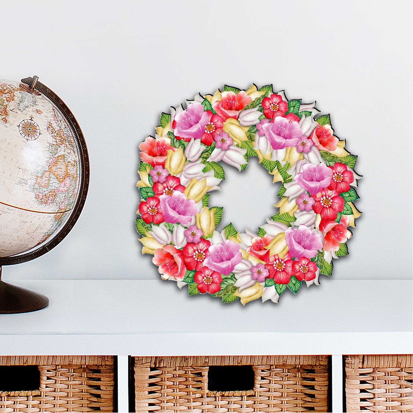 Summer Flowers Holiday Door Wreath by G. DeBrekht - Easter Spring Decor - 8185303-2H