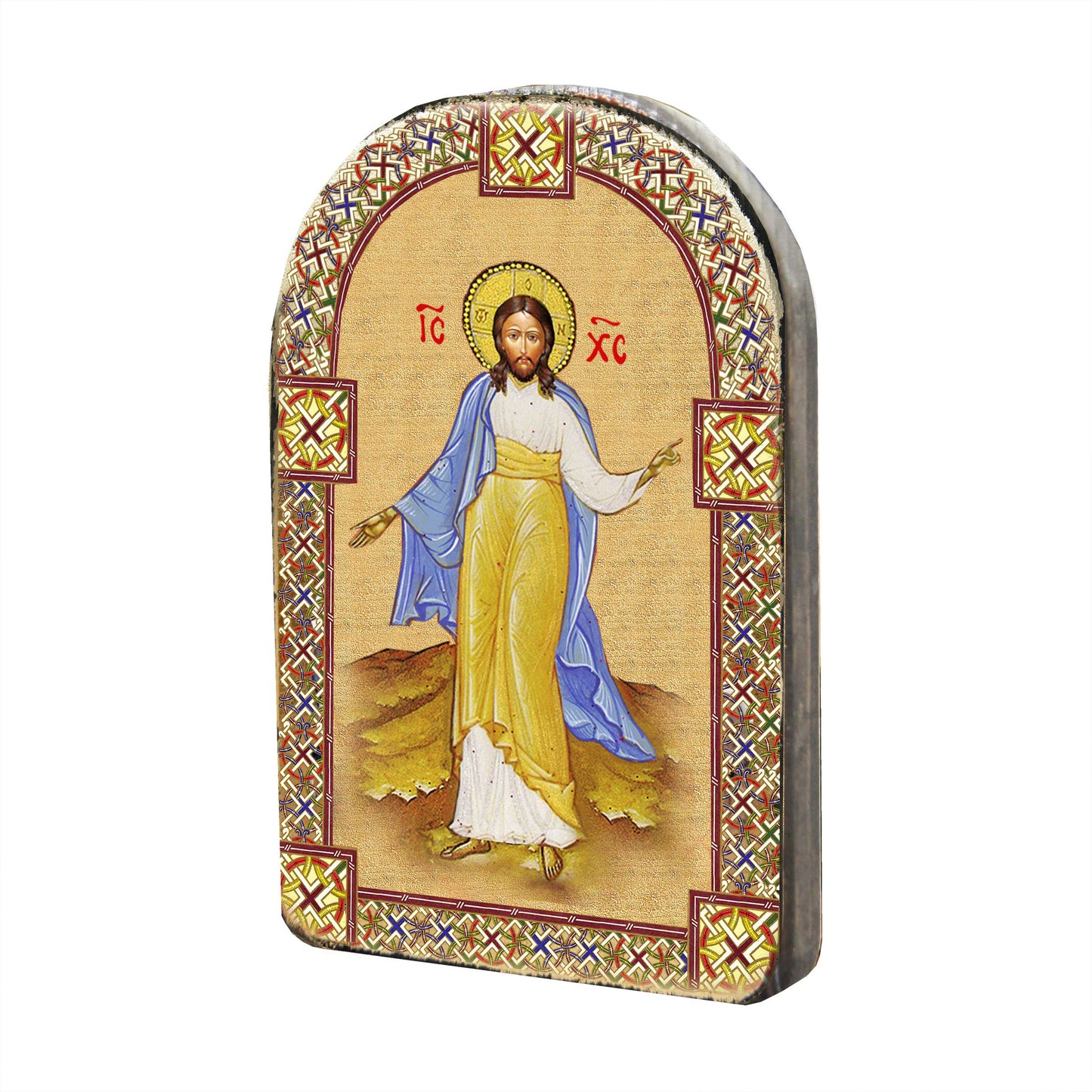 Jesus Wooden Gold Plated Religious Christian Sacred Icon - Inspirational Icon Decor - 86051