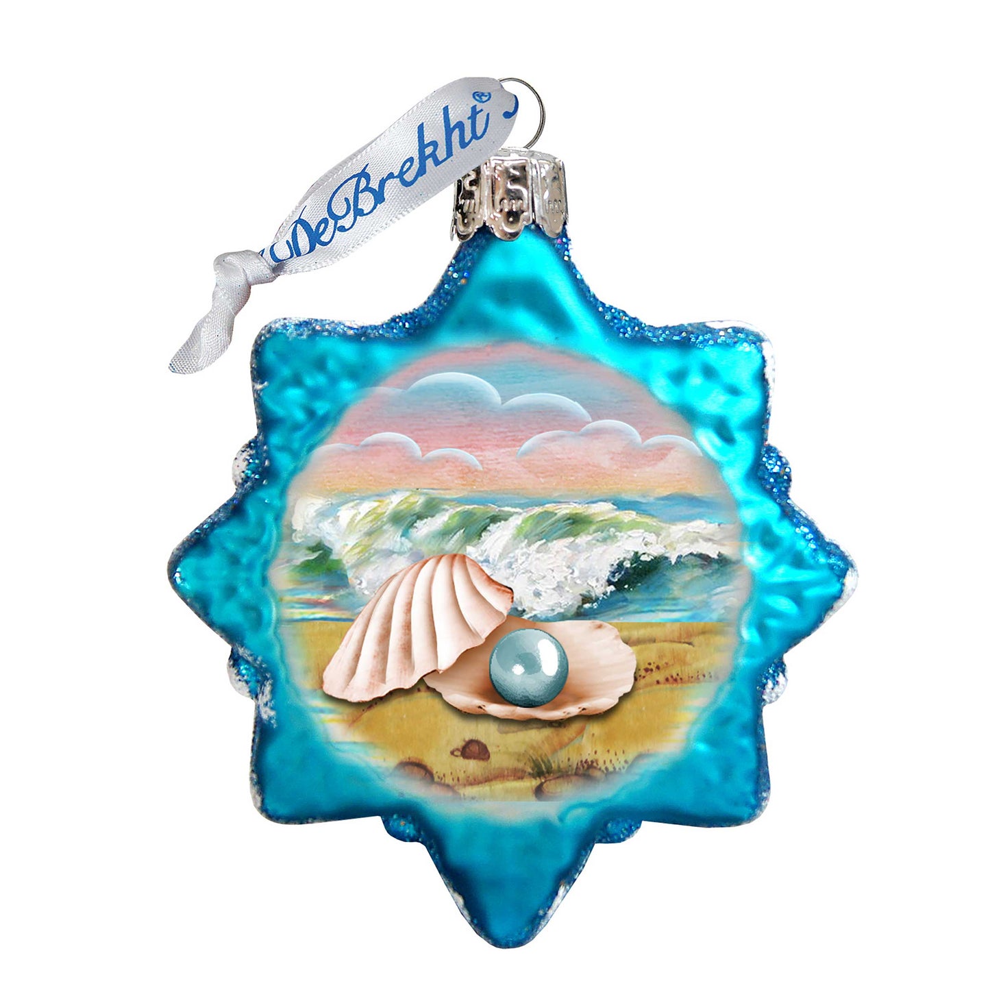 Pearl Shell Mercury Glass Ornament by G. DeBrekht - Coastal Holiday Decor - 775485