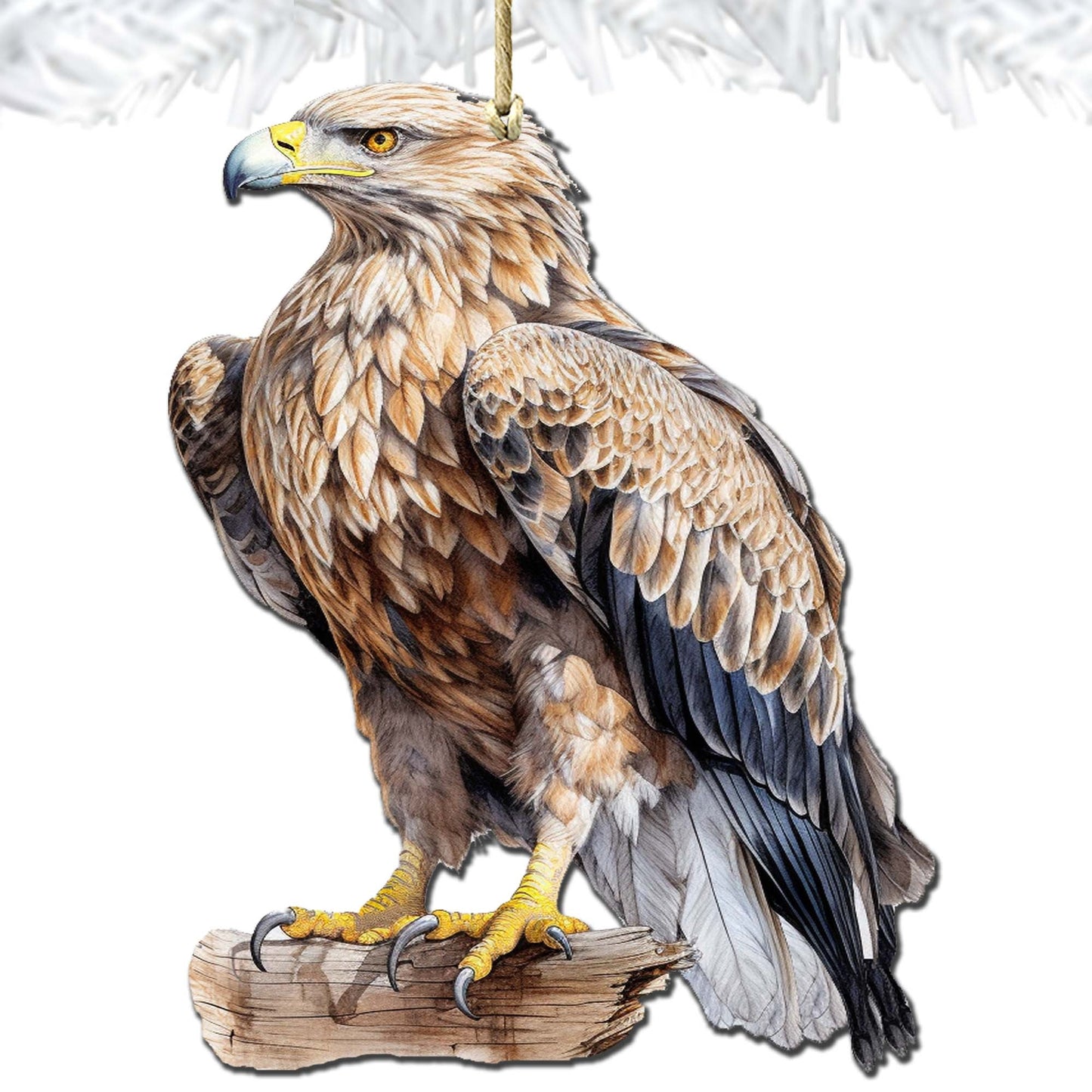White-tailed Eagle Wooden Ornaments by G.Debrekht - Wildlife Holiday Decor - 8710101-1