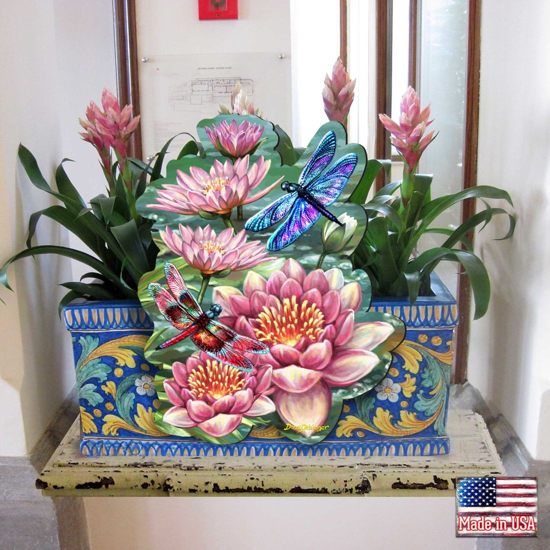 Dragonflies and Water Lilies Wildlife Wall Decor - D. Gelsinger - Wildlife Holiday Decor - 8461065H-DG