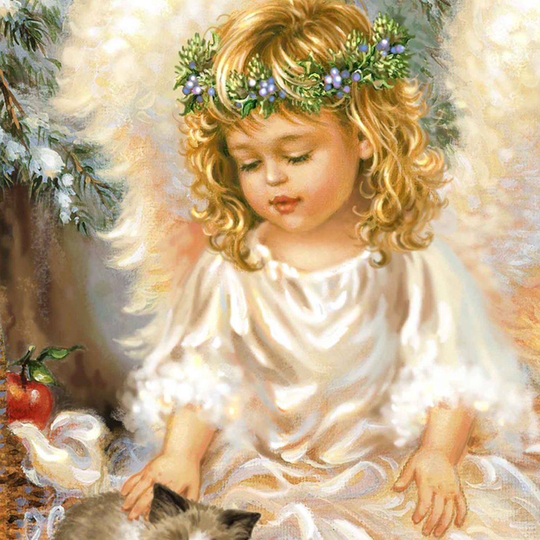 American Angel Winter Companions Wooden Wall Art by D. Gelsinger - Nativity Holiday Decor - 95657B-0718