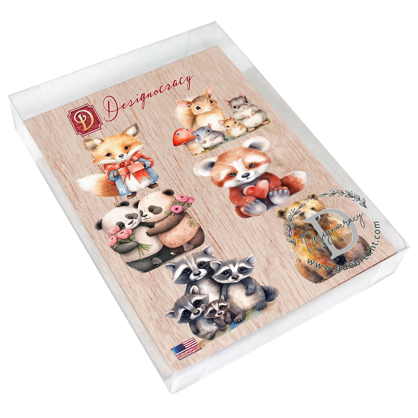 Forest Animals Decorative Wooden Magnets Set of 6 by G. Debrekht - Wildlife Decor - 8090021G-S6