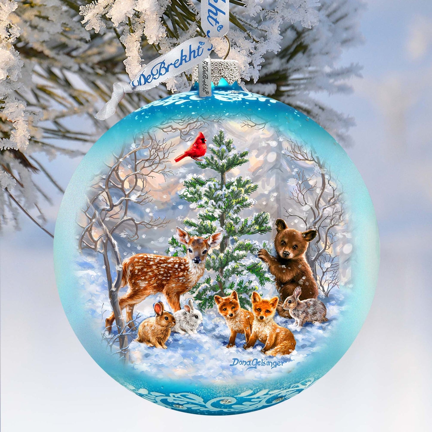Forest Friends Lg Glass Ornament by D. Gelsinger - Christmas Decor - 73949