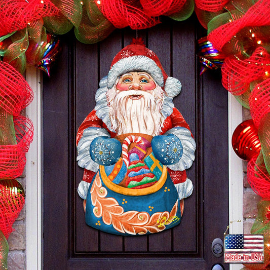 Birdie Santa Christmas Door Decor by G. DeBrekht - Christmas Santa Snowman Decor - 8117902H