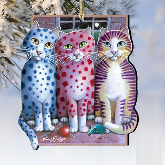 Board Meeting Wooden Ornaments Pets by Laura Seeley - Pets Dog and Cats Decor - 8512051-LS