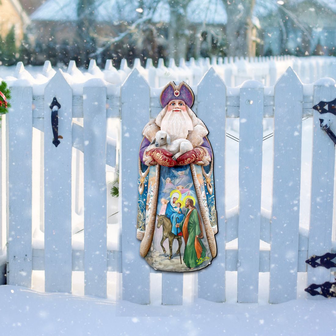 Santa And the Guardian Angels Door Decor by G. DeBrekht - Christmas Decor - 811832H