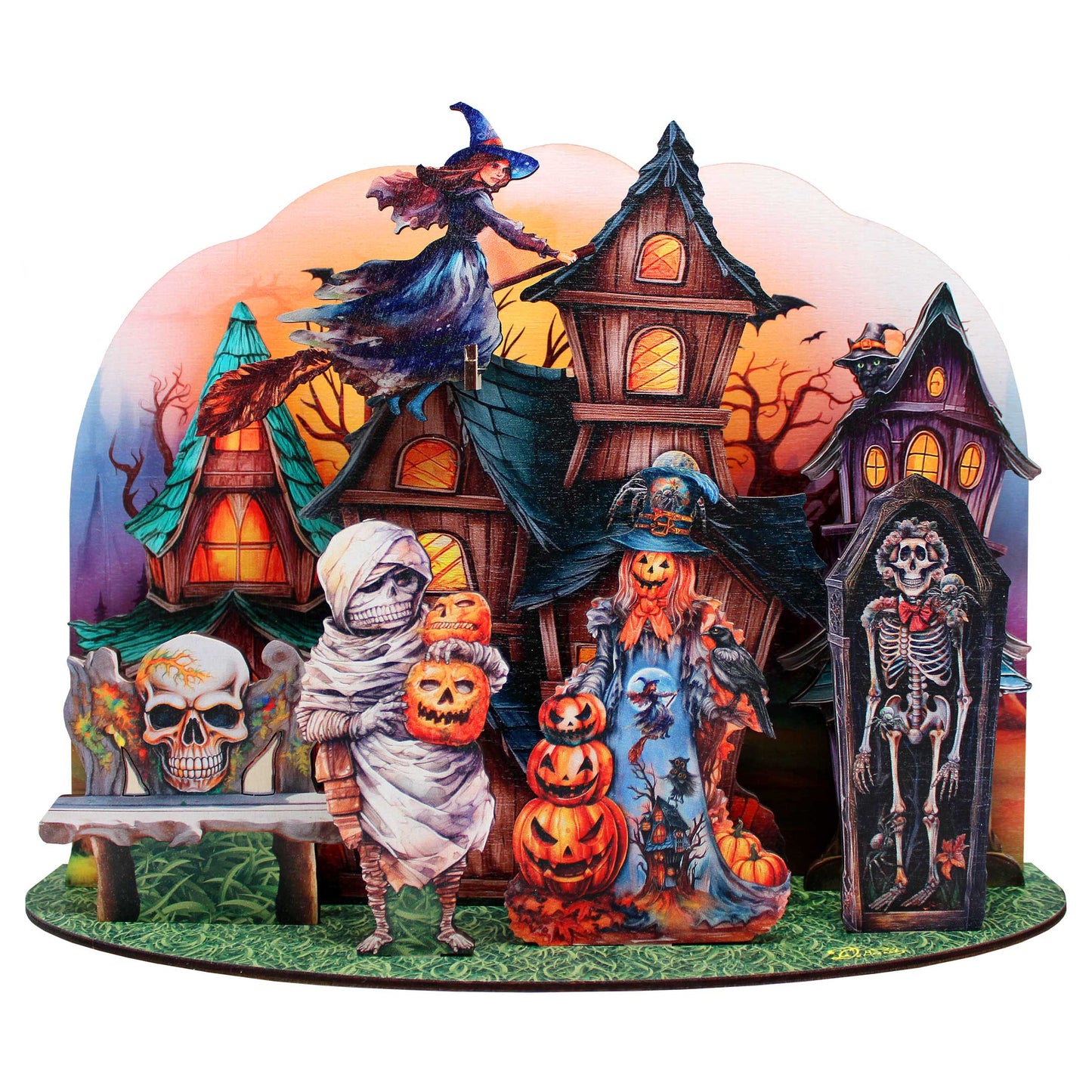 Halloween Spooky Village Decorative Village Set by G. Debrekht - Halloween Decor - 852741-12