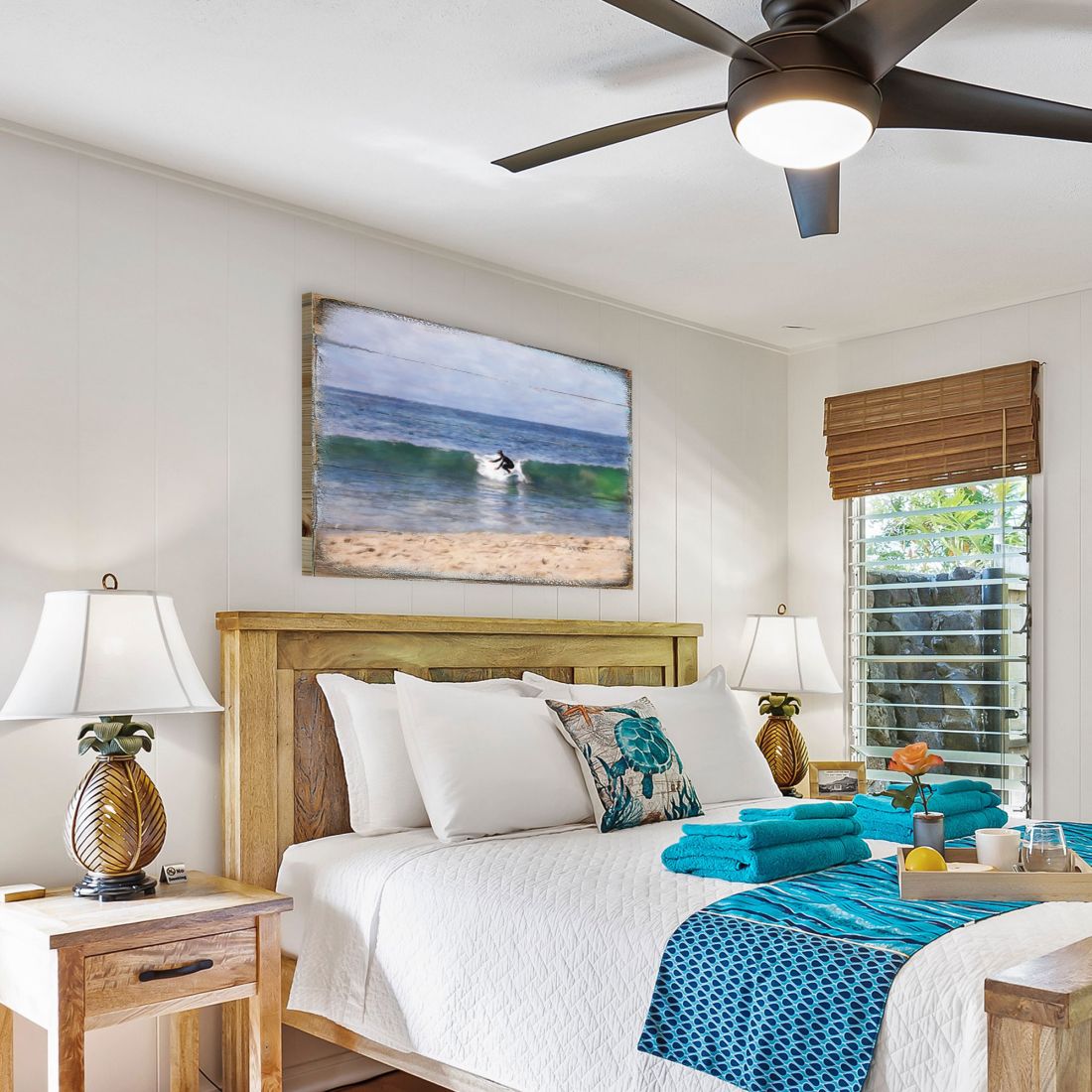 Surfer at the Shore Wooden Coastal Wall Art by Nature Wonders - Coastal Sea-Life Decor - 95227-2B