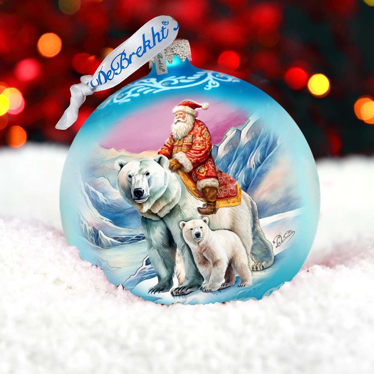 Arctic Adventurer Lg Glass Ornament by G.Debrekht - Christmas Santa Snowman Decor - 73966