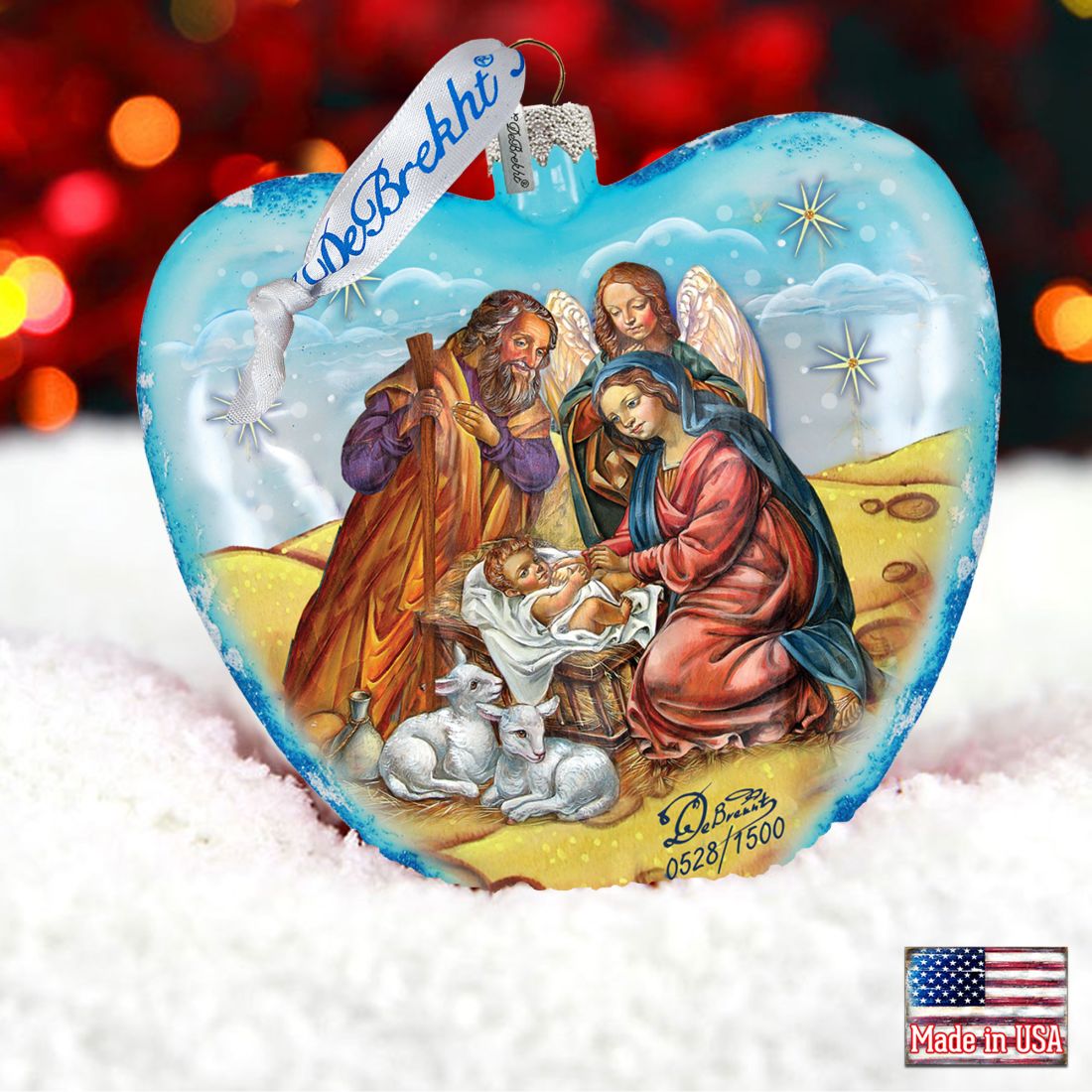 Nativity Glass Ornament Limited Edition by G. DeBrekht - Nativity Holiday Decor - 738-081