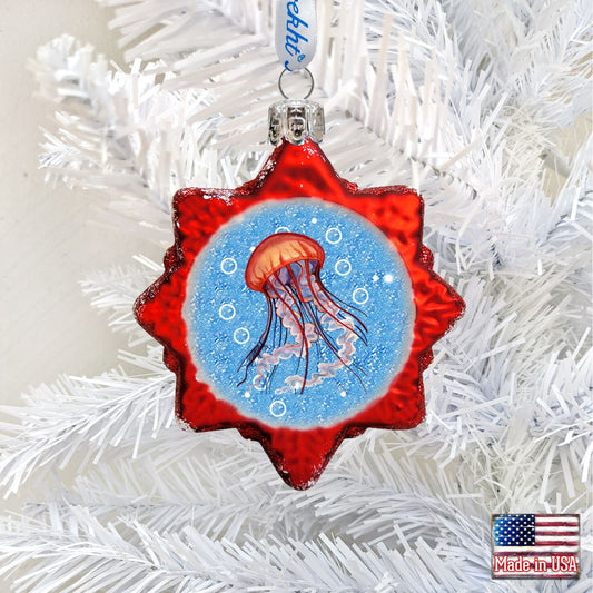Jellyfish Mercury Glass Ornament by G. DeBrekht - Coastal Holiday Decor - 777378
