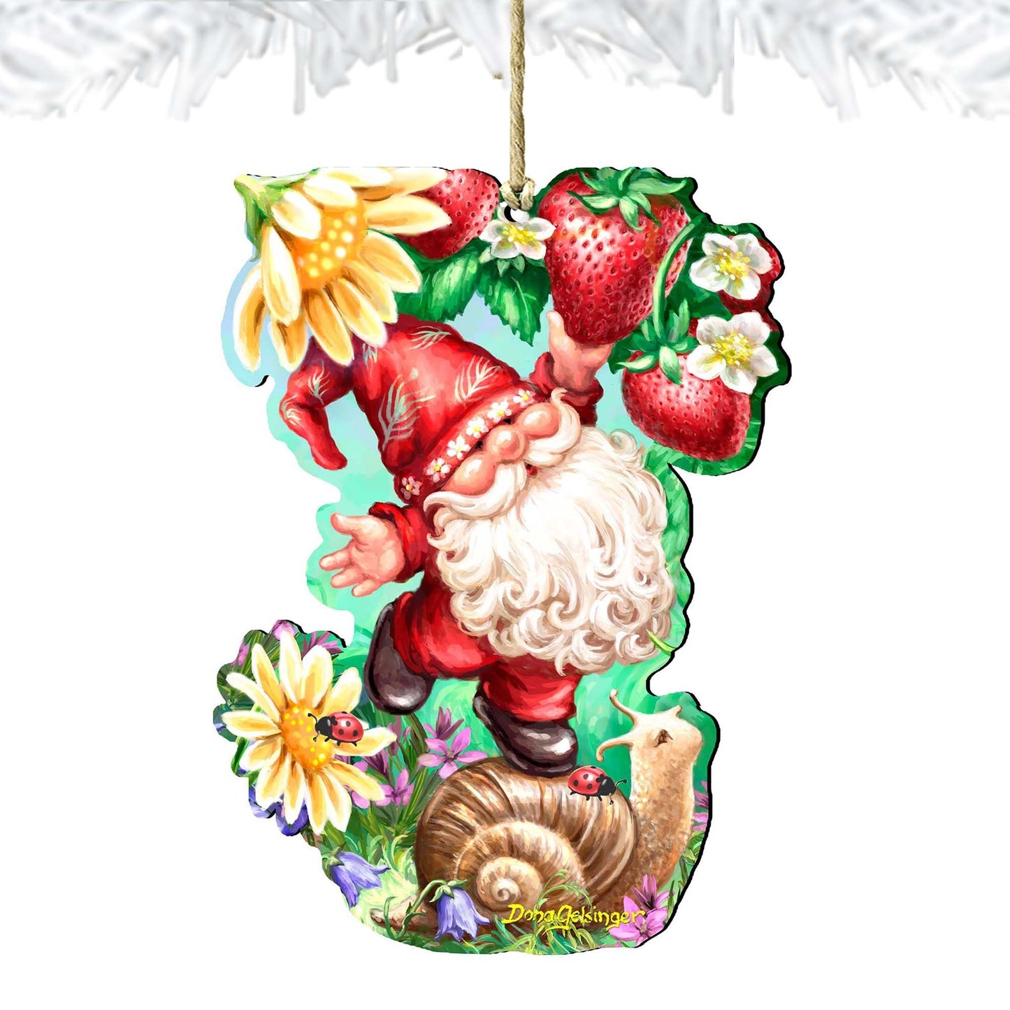 Sweet Summer Gnome Dwarf Wooden Ornaments by Gelsinger - Easter Spring Decor - 8461062-DG