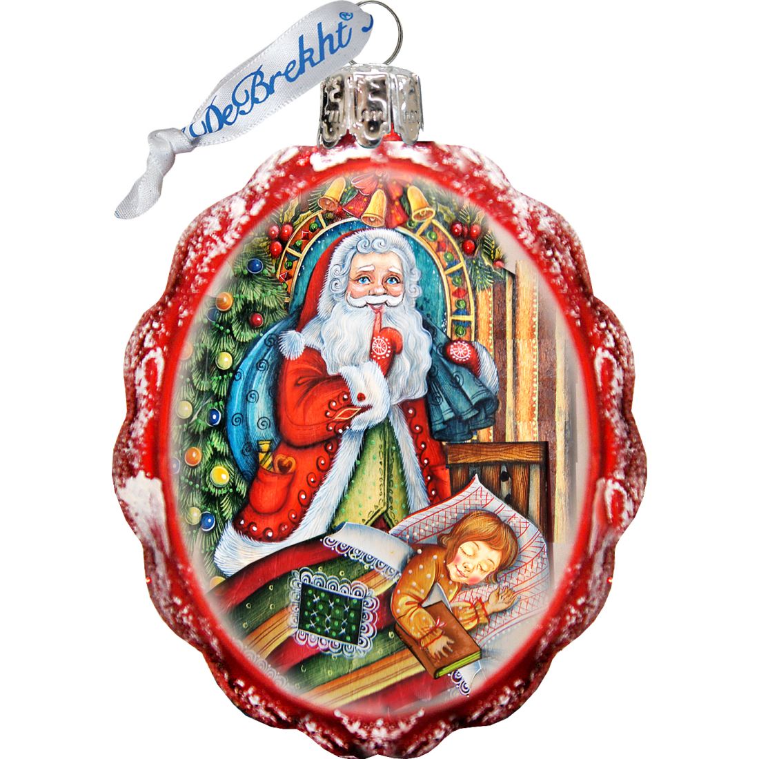 Christmas Santa Mercury Glass Ornaments Set of 3 by G. DeBrekht - Christmas Santa Snowman Decor - 770106S3
