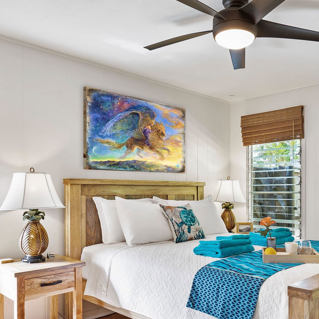 Where Are We Going My Lovely Fantasy Wooden Wall Art by Josephine Wall - Fantasy Decor - 852142-JW