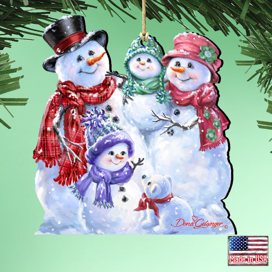 Snowflake Family Wooden Ornaments by Gelsinger - Nativity Holiday Decor - 8161018-1540