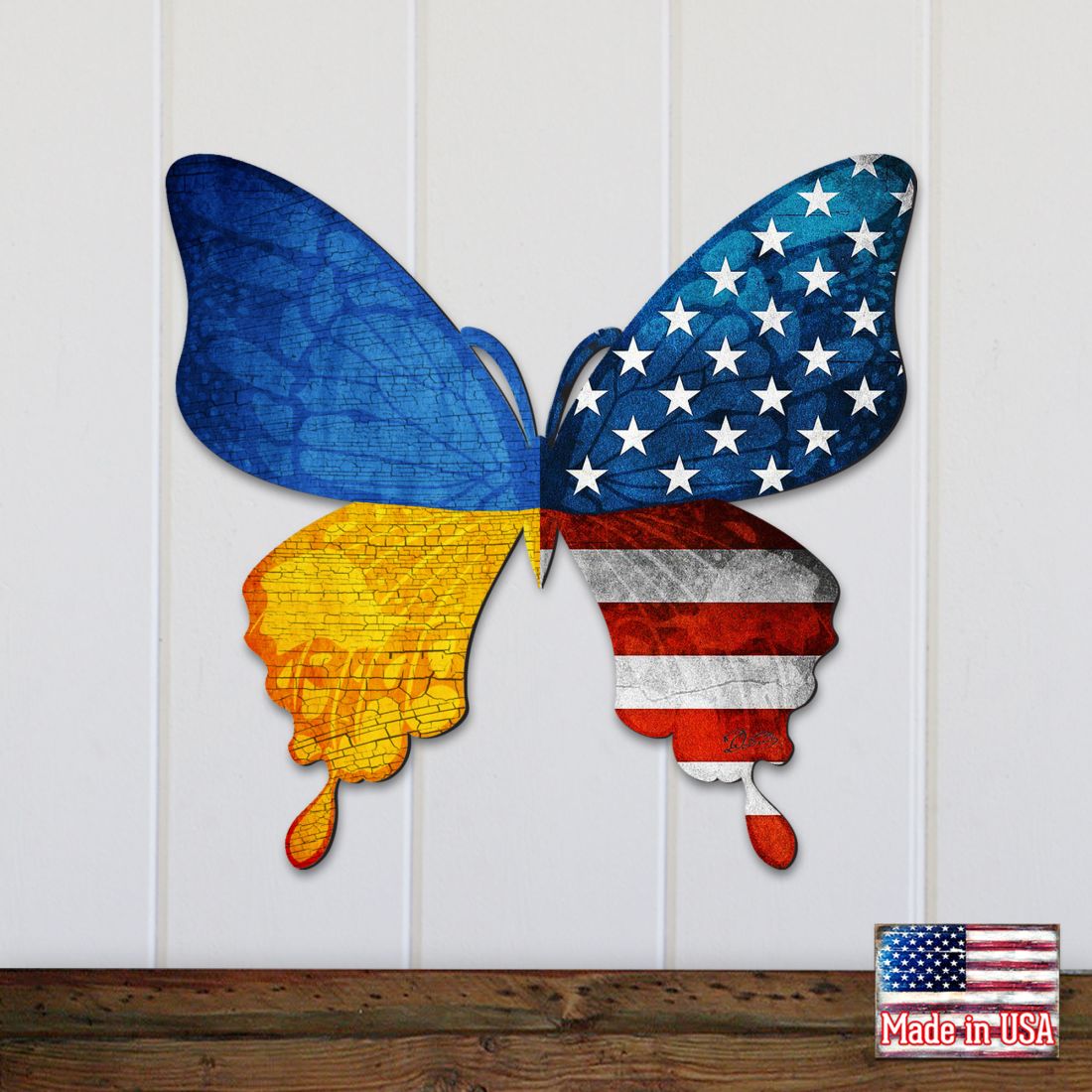 USA/Ukraine Butterfly Holiday Door Decor - International Decor - 8187129H
