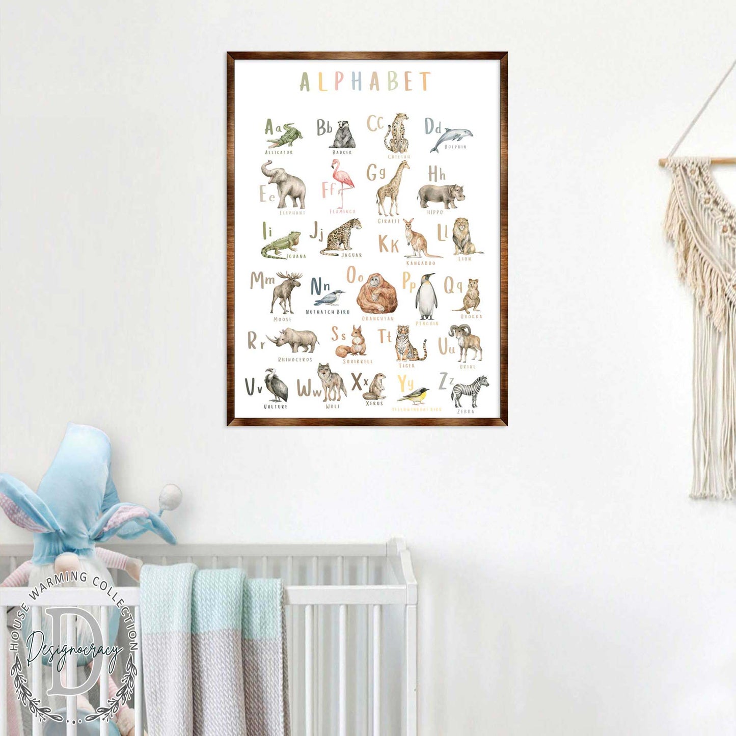 Animal Alphabet Art - Wooden Educational Art - Wall Decor - Homeschool Decor - Classroom Decor - Playroom Decor - Nursery Wall Art - Art For Kids - 310211