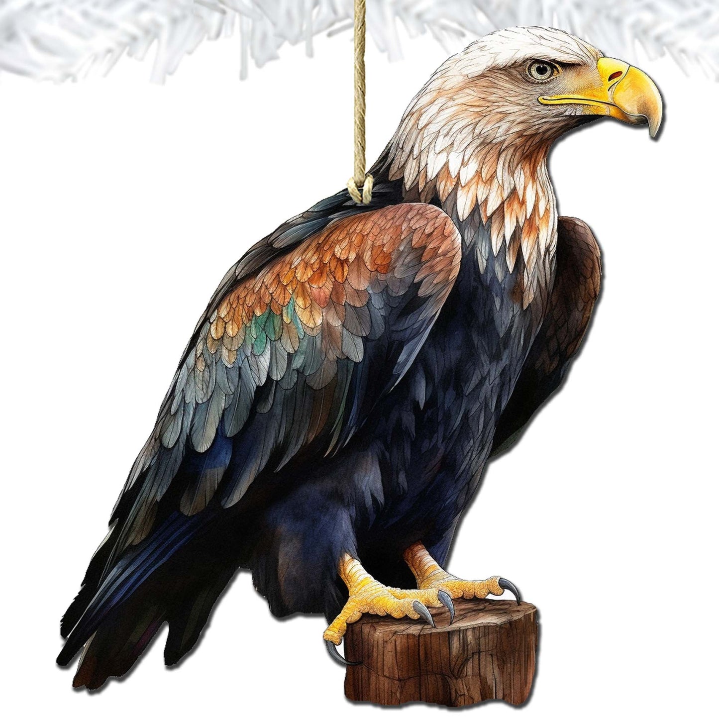 Bald Eagle Charm Wooden Ornaments by G.Debrekht - Wildlife Holiday Decor - 8710101-4