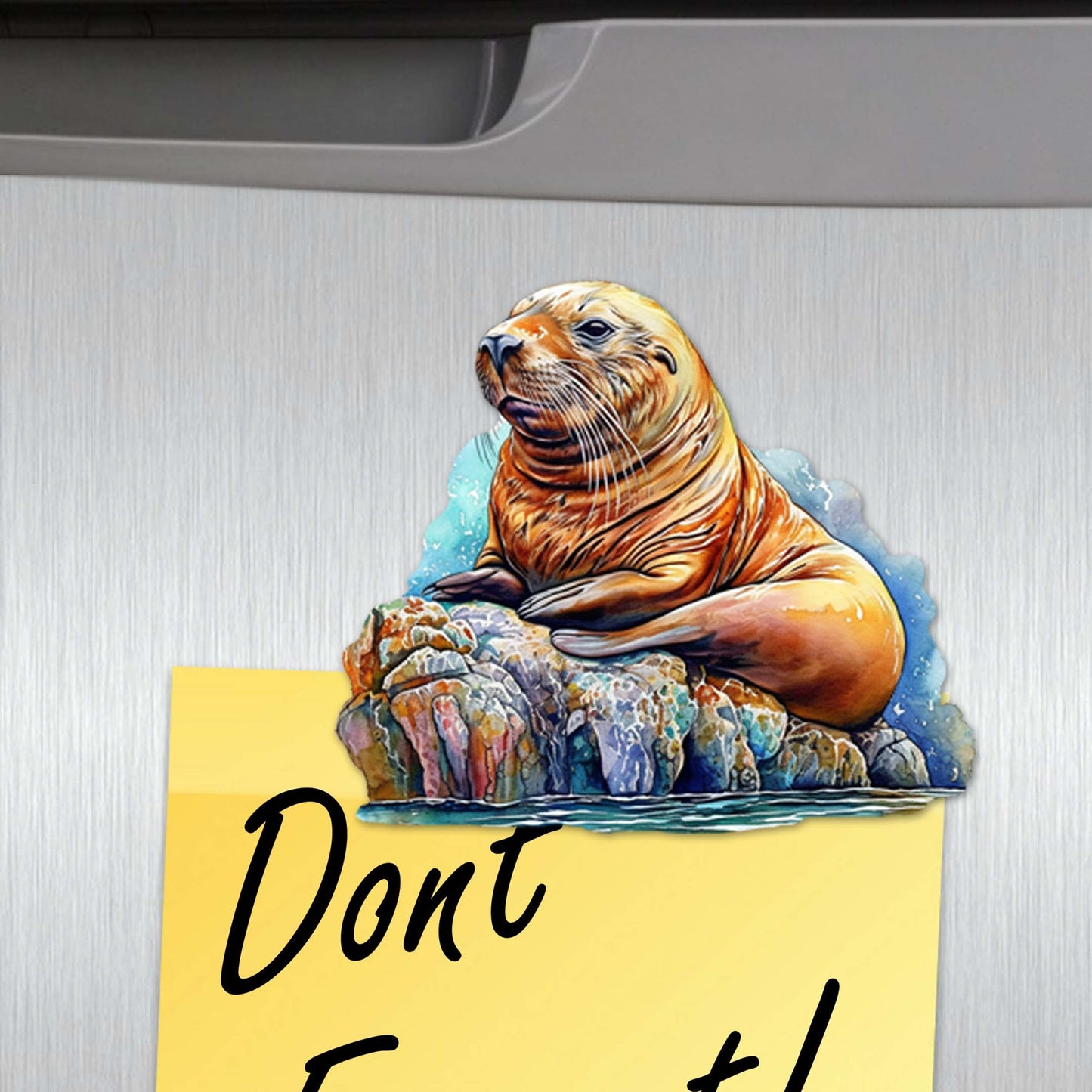 Sea Lions Decorative Wooden Magnets Set of 6 by G. Debrekht - Wildlife Coastal Decor - 8090127G-S6