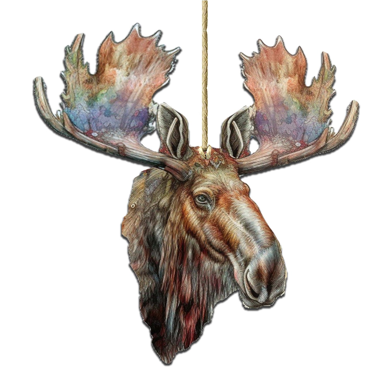 Mighty Moose Of Alaska Wooden Ornaments by G.Debrekht - Wildlife Holiday Decor - 8710108-2