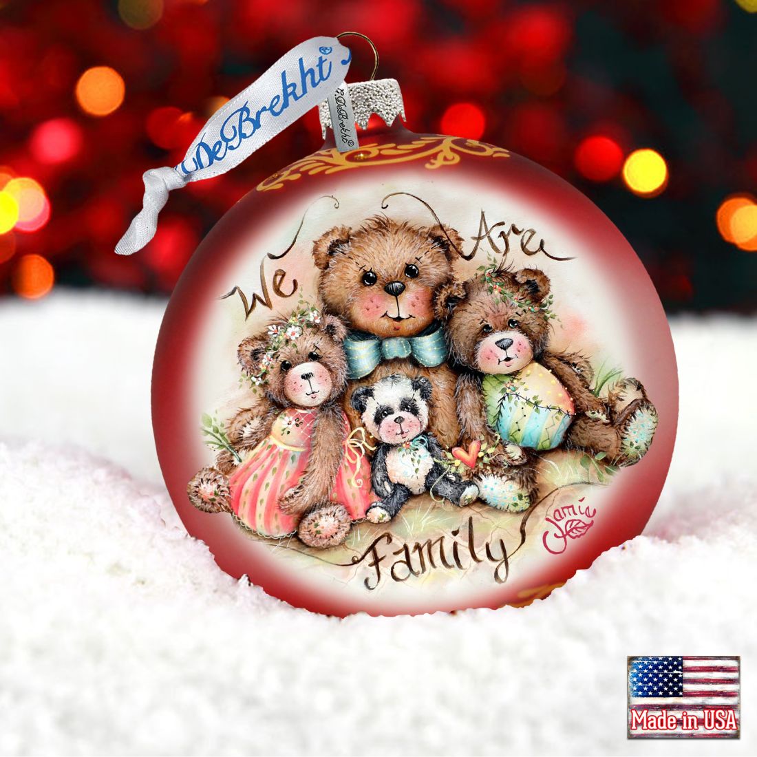 We Are the Family Bears Glass Ornament by Jamie Mills-Price - Christmas Decor - 71207-7703
