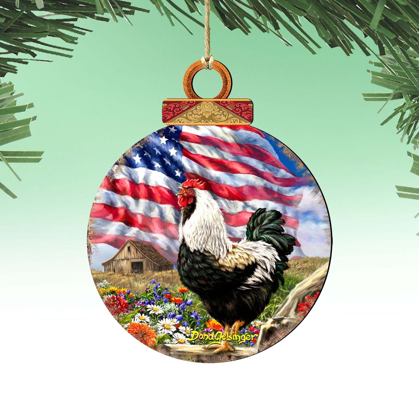 Morning in America Wooden Ornaments by Gelsinger - American Patriotic Decor - 8027104-DG