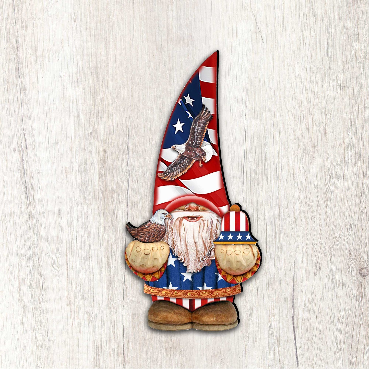 Americana Gnome Holiday Door Decor by G. DeBrekht - American Christmas Decor - 8611015H