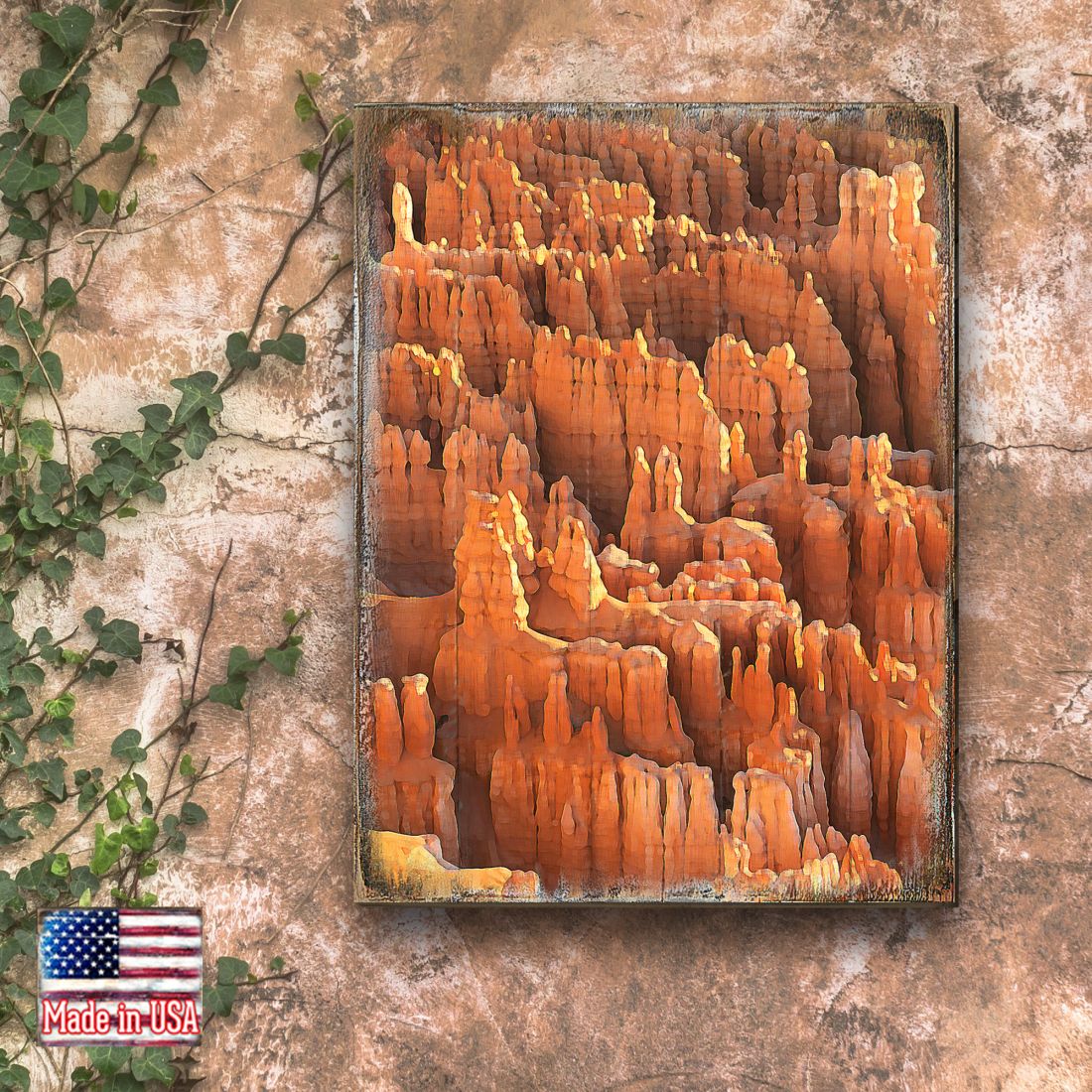 Rocky Mountain Side Wooden Wall Art by Nature Wonders - Nature Wildlife Decor  - 95285B