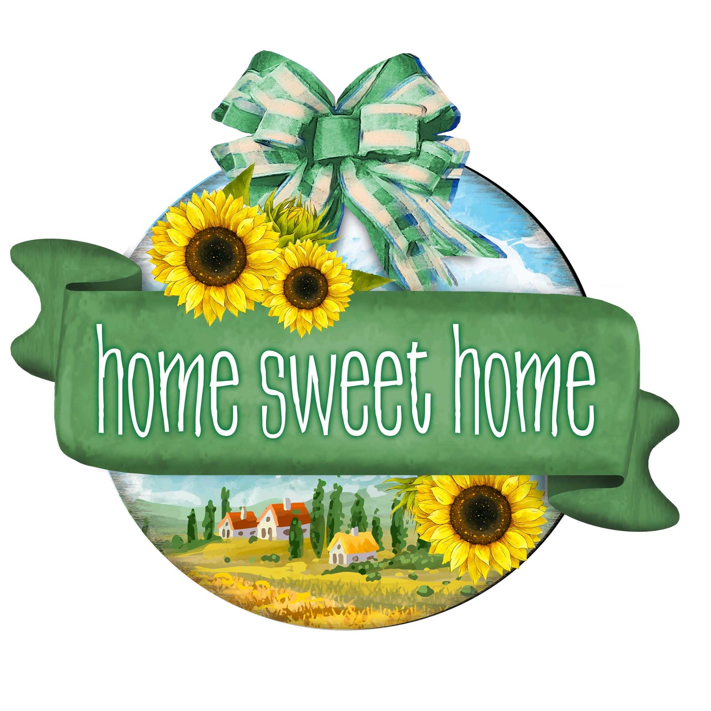 Front door welcome sign Home Sweet Home wreath Main entrance welcome sign - Wooden front porch decor - 933104H
