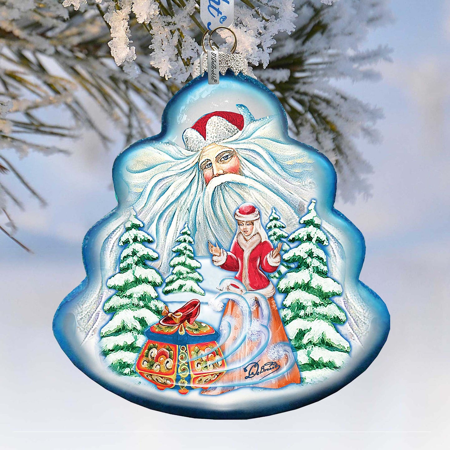 Treasure Chest Tree Glass Ornament by G. DeBrekht - Christmas Decor - 762-004