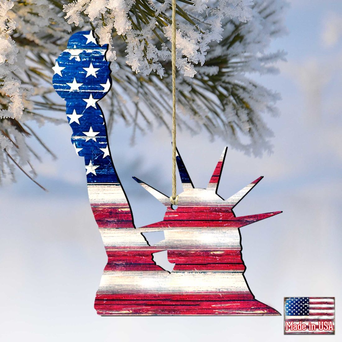 Statue of Liberty Rustic Wooden Ornaments - American Patriotic Decor - 8198918