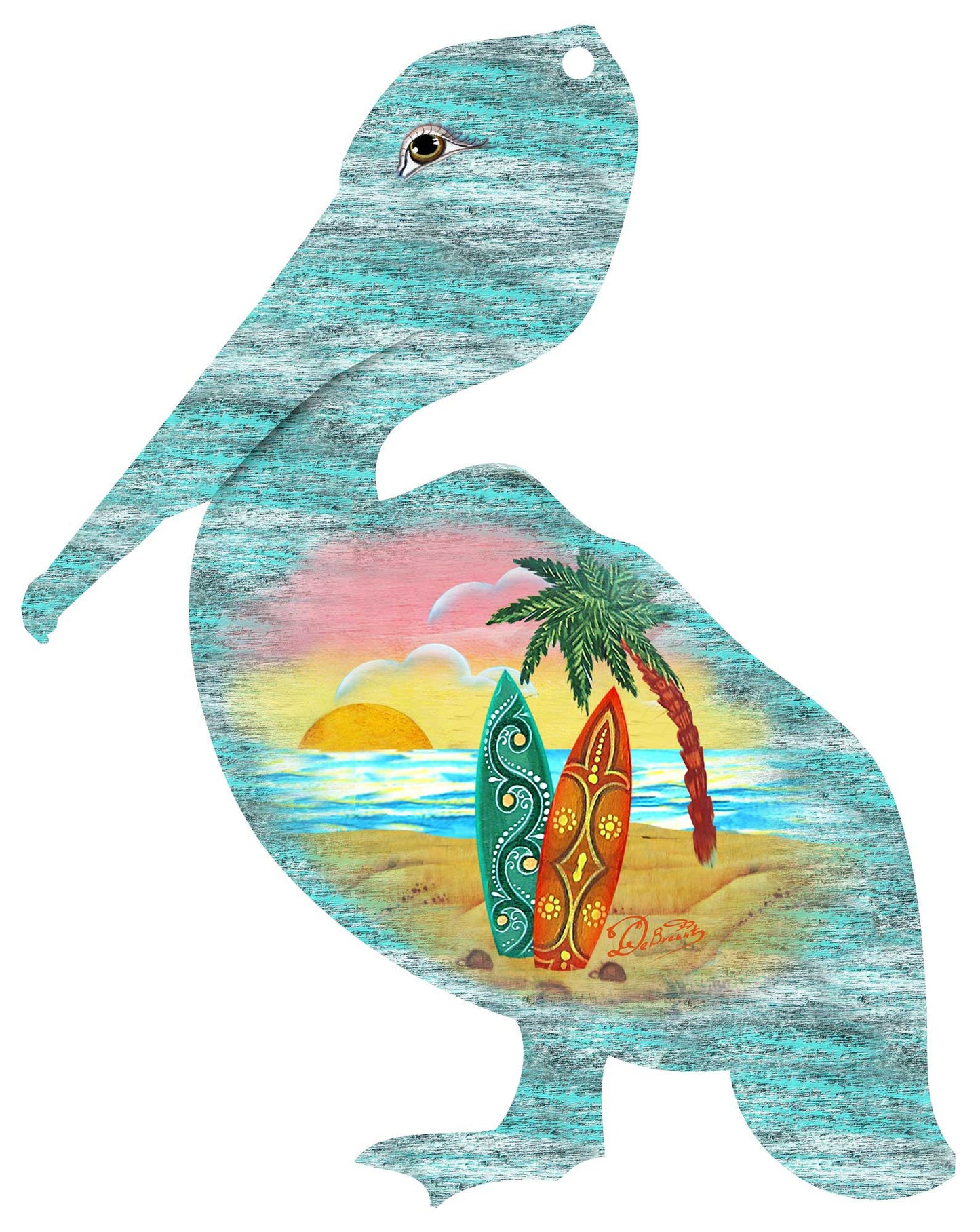 Pelican Decorative Coastal Door Decor by G. DeBrekht - Coastal Holiday Decor - 8198543H