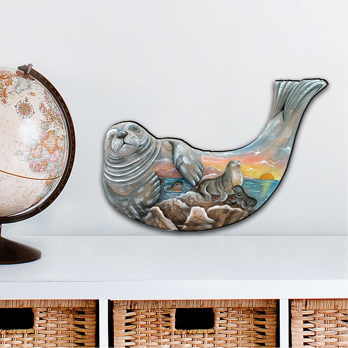 Sea Lion Beach House Door Decor by G. DeBrekht - Coastal Holiday Decor - 8158914H