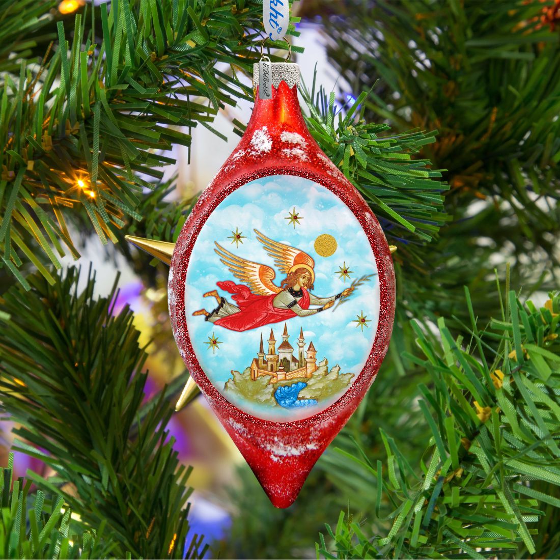 Watching Over You Drop Glass Ornament by G. DeBrekht - Nativity Holiday Decor - 757-211