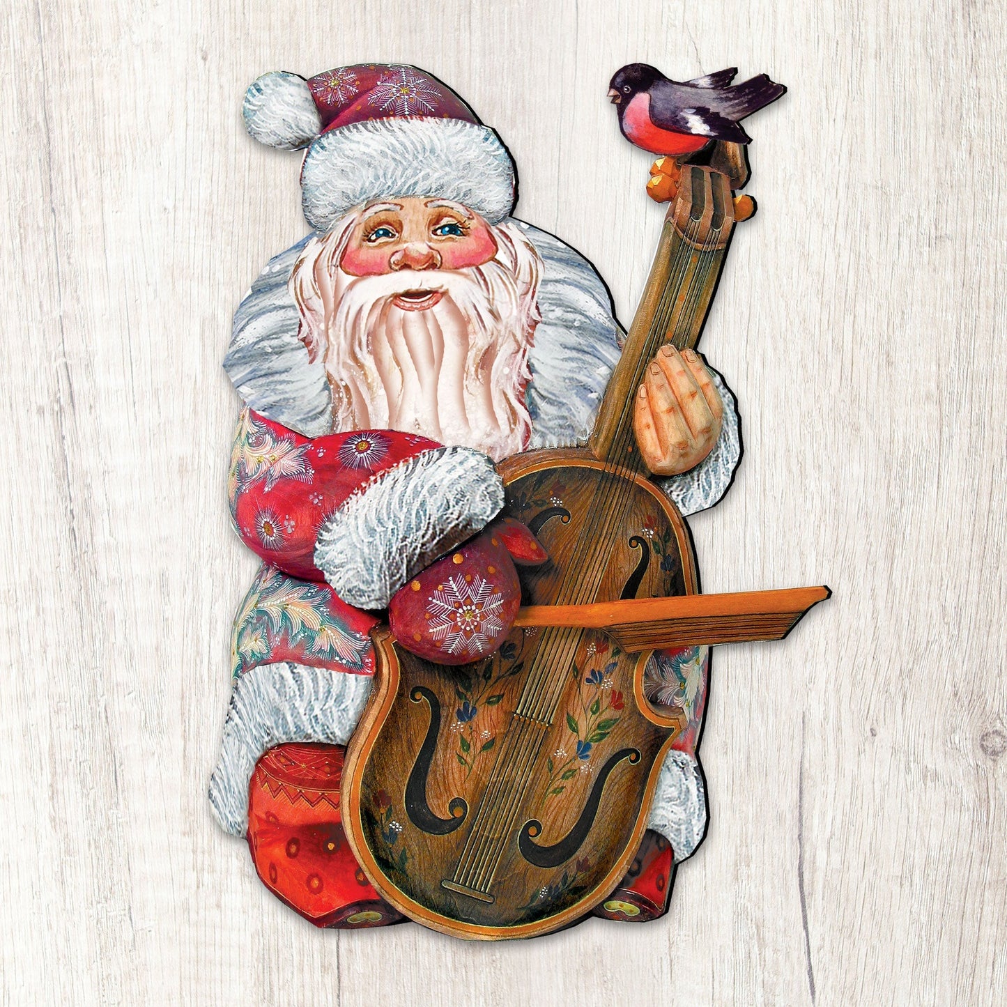 Violin Santa Christmas Door Decor by G. DeBrekht - Christmas Santa Snowman Decor - 8116210H